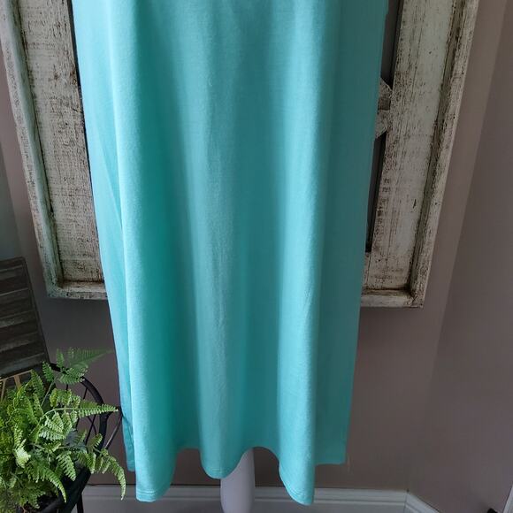 Lollipop Star Women's Sleeveless Tunic Top or Swimsuit Coverup in Aqua Hot Pink - Picture 4 of 12